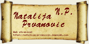 Natalija Prvanović vizit kartica
